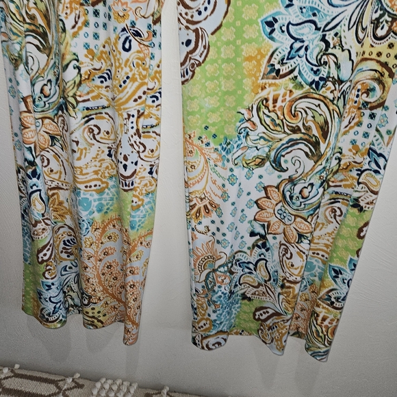 Chico's Size 3 Extra Large XL Palazzo Pants Multicolor Art To Wear Wide Leg - Picture 5 of 15